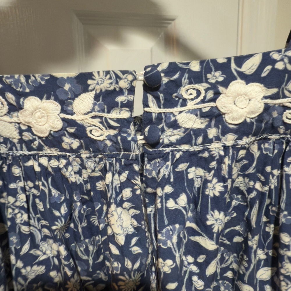 Mi Golondrina "Lila Azul" Floral Embroidered Dress – Blue – Size M - Picture 9 of 10